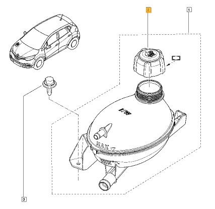 КРЫШКА БАЧКА ОХЛАЖДАЮЩЕЙ ЖИДКОСТИ RENAULT OPEL OE - 3