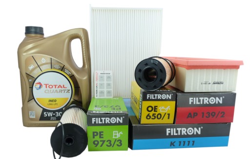 4x Filtr + Olej OE 650/1 AP 139/2 K1111 PE 973/3 - 1