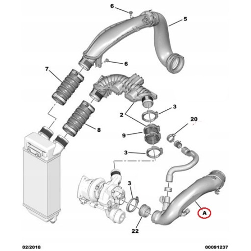 PRZEWÓD POWIETRZA TURBINY PEUGEOT 508 RCZ 1.6 THP - 3