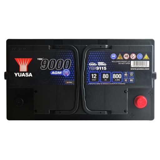 YUASA YBX9115 AGM 12V 80Ah 800A START-STOP - 4