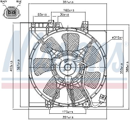 Вентилятор радіатора NISSENS 85491 - 2