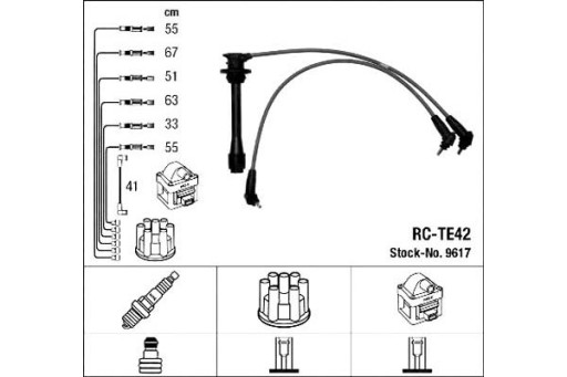 КАБЕЛІ ЗАПАЛЮВАННЯ NGK RC-TE42 TOYOTA CAMRY 3.0 24V - 1