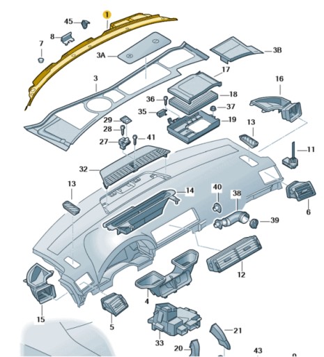 Облицювання водовідштовхувальна накладка OE AUDI A4 B6 B7 - 3