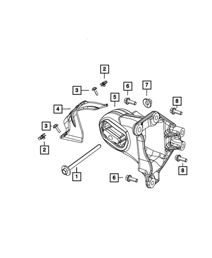 ПОДУШКА ДВИГУНА ЛІВА 3.6 JEEP WRANGLER JK 11-17 - 3