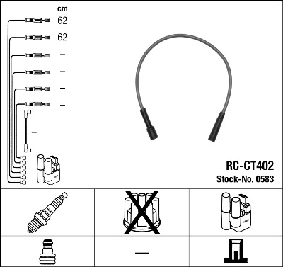 PRZEWODY KABLE ZAPŁONOWE NGK do CITROEN MEHARI 0.6 - 2