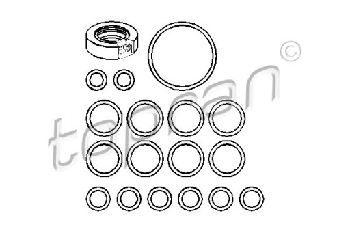 Zestaw uszczelnień pompy wspomagan TOPRAN 107 356 - 2