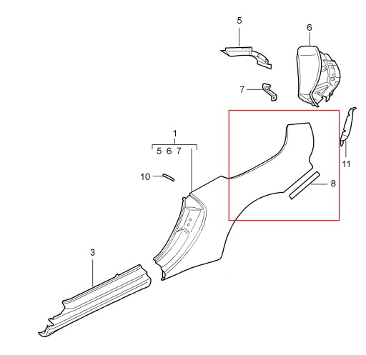 PORSCHE 911 996 TURBO 4S КРИЛО ОБШИВКА ЛІВА ЗАДНЯ - 2