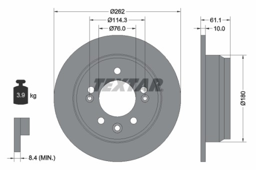 TEXTAR ДИСКИ + КОЛОДКИ P + T HYUNDAI IX35 300 ММ - 4