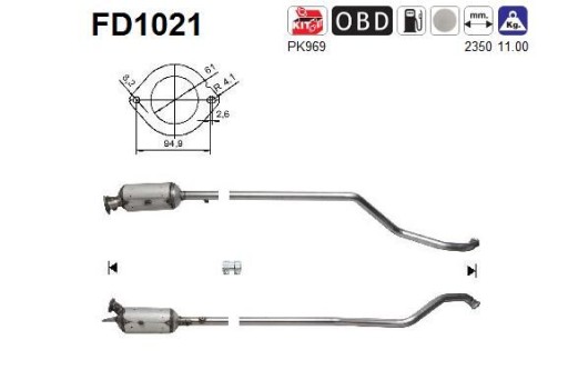 FILTR CZĄSTEK STAŁYCH FAP DPF FD1021 AS RENAULT - 2