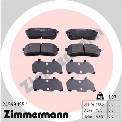 Tarcze Klocki ZIMMERMANN Tył KIA SORENTO III - 3