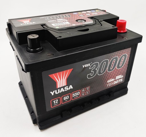 Akumulator Yuasa YBX 3075 12V 60Ah 550A P+ - 1