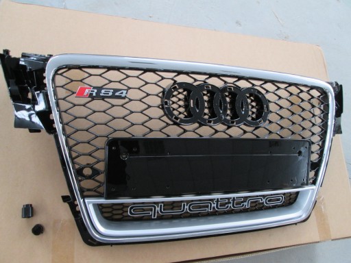 Grill Audi A4 2008-2011 wzór RS4 Chrome Quattro - 1