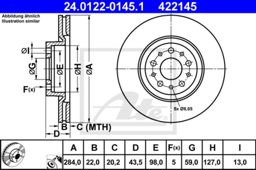 ATE ДИСКИ + КОЛОДКИ СПЕРЕДУ FIAT TIPO 284MM - 4