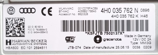 Jednostka RSE multimedia Audi A8 4H D4 4H0035762N - 4