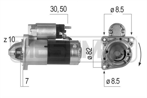 Стартер 12V 1.9 KW ERA для FIAT IDEA 1.6 1.9 JTD - 2