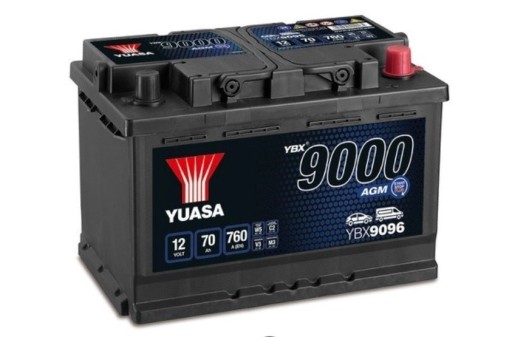Аккумулятор 12V 70ah 760A P+ AGM Start-Stop YUASA - 1