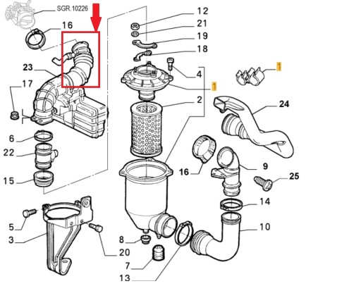 RURA POWIETRZA ALFA ROMEO GTV 2.0 JTS 55183921 - 8