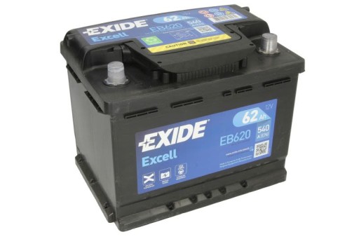 Акумулятор EXIDE 12V 62AH/540A EXCELL p+ - 2