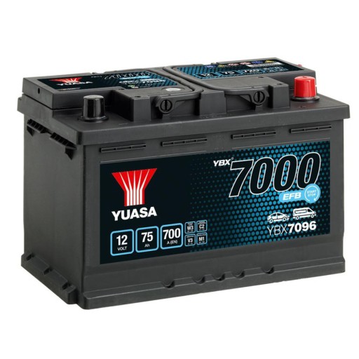 Akumulator Yuasa EFB 12V 75Ah 700A P+ YBX7096 - 1