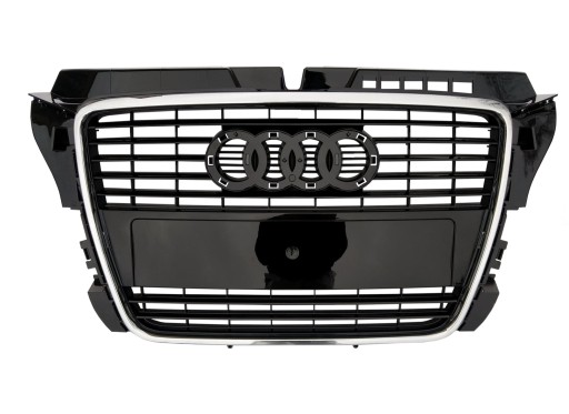Решітка радіатора Audi A3 8P LIFT 2008-12 S-LINE глянець - 1