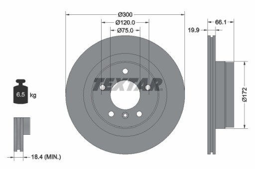 TEXTAR TARCZE I KLOCKI TYŁ BMW 1 E81 E87 3 E90 E91 - 3