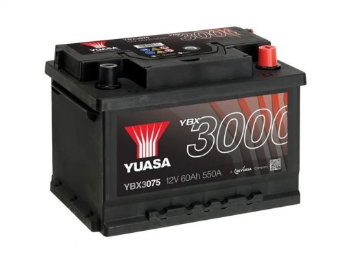 Akumulator Yuasa YBX3000 SMF 12V 60AH 550A(EN) R+ - 1