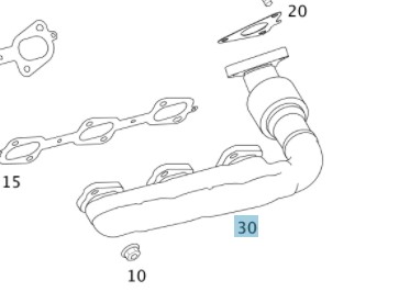 Випускний колектор MERCEDES OM642 3.0 V6 лівий - 6