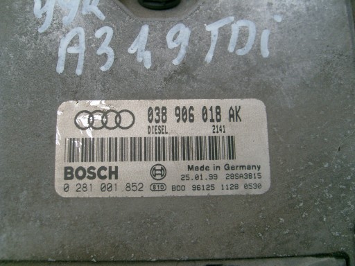 Audi A3 8L 1,9 TDI комп'ютер контролер двигуна - 2