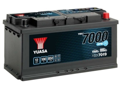 Акумулятор YUASA EFB 100AH 850A YBX7019 DOJ+WYM - 1