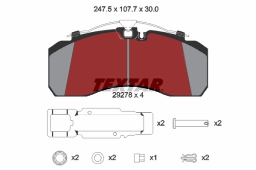 TEXTAR KLOCKI HAMULCOWE 2927830014T3050 - 2