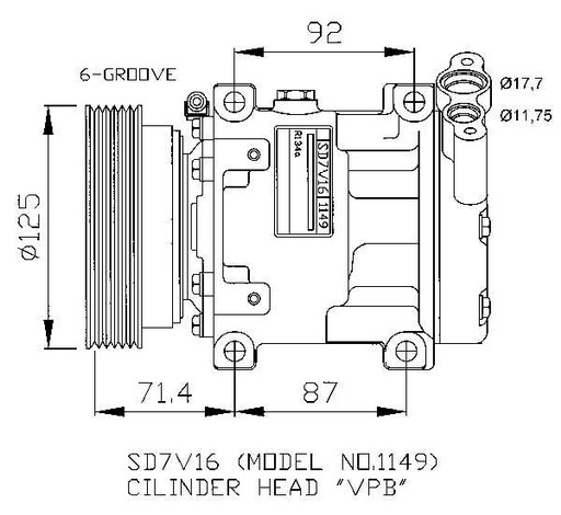 КОМПРЕСОР КОНДИЦІОНЕРА RENAULT CLIO 98-32267 NRF - 5