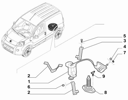 Кронштейн запасного колеса Fiat Fiorino з 2007 -> - 1