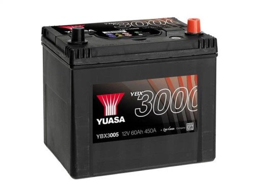 Akumulator Yuasa YBX3000 SMF 12V 60AH 450A(EN) R+ - 1