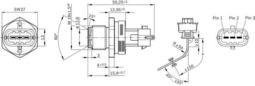 Датчик тиску палива BOSCH для MAN TGA на - 3