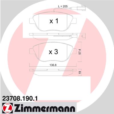 Диски колодки ZIMMERMANN FIAT GRANDE PUNTO 284MM - 3