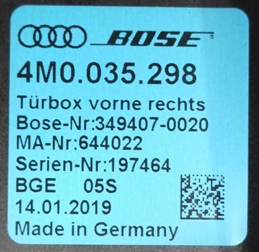 Передній динамік Bose Audi Q7 4m 4M0035298 - 10