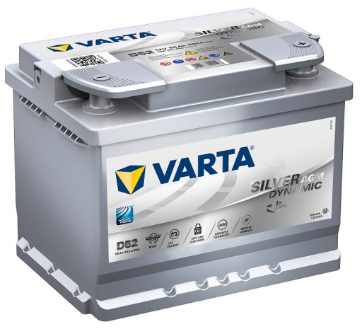 VARTA, AGM A8 START STOP 60Ah, 680A D52/xEV - A8 - 2