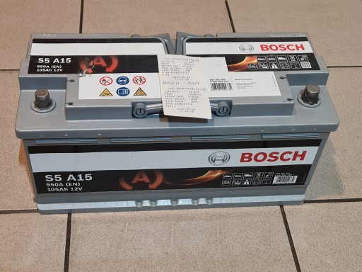 Акумулятор BOSCH S5 A15 AGM - 105AH 950A - 94% - 1