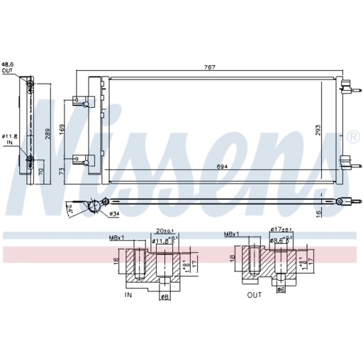 Радіатор кондиціонера Nissens 940734 - 5