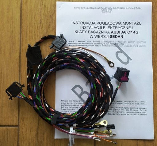 Wiązka ekektrycznej klapy AUDI A6 C7 do 4G5959107 - 2