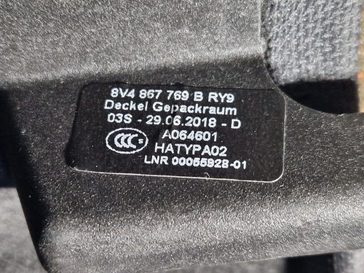AUDI A3 8V 5D Sportback Полиця багажника 8V4867769B 13-2020 - 7