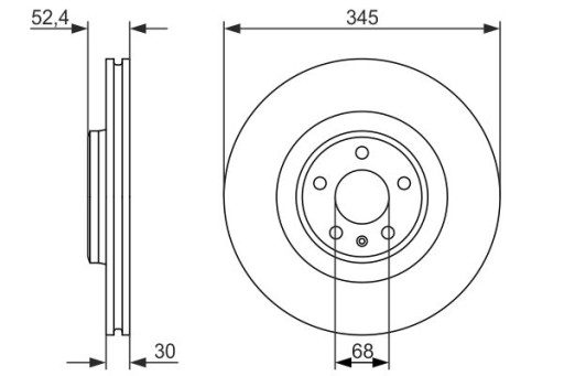 Bosch диски + колодки спереду AUDI Q5 8R 345 мм - 6
