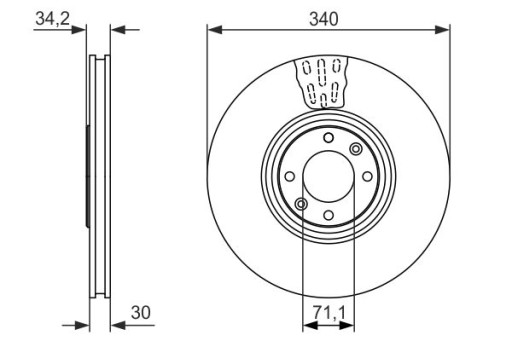 BOSCH TARCZE+KLOCKI PRZÓD CITROEN DS4 DS5 340MM - 6