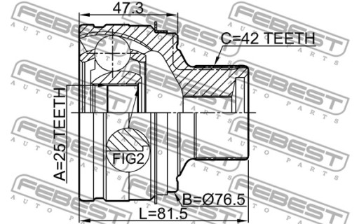 FEBEST 1710-A4 комплект шарніра, приводний вал - 3