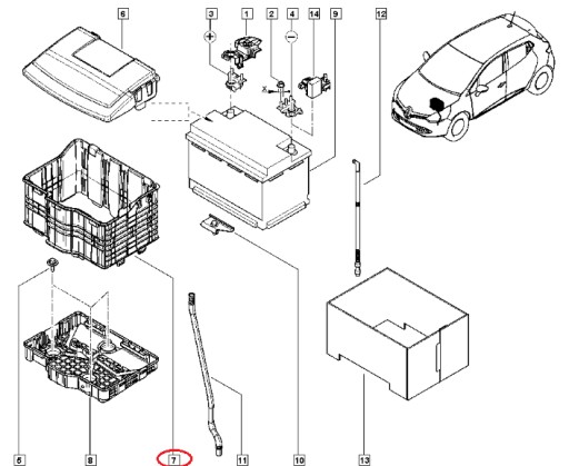 КОРПУС АКУМУЛЯТОРА RENAULT CLIO IV CAPTUR ORIG - 5