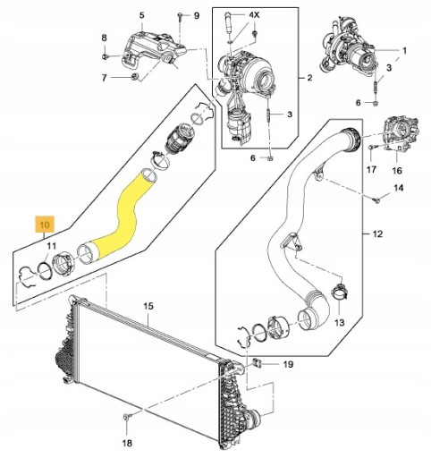 Шланг турбо інтеркулер труба турбінний шланг OPEL INSIGNIA B 1.6 CDTi - 2