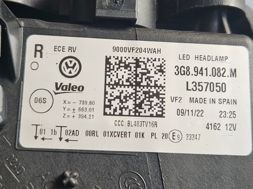 PR FULL LED VW Arteon 3g8941082m 2022 рік демонтаж - 5