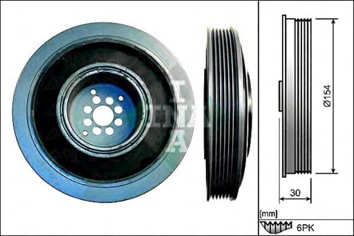 Шків колінчастого вала VW 3.0 TDI A4 A6 04-INA - 2