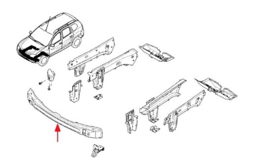 BELKA PRZÓD WZMOCNIENIE ZDERZAKA - DACIA DUSTER - 3
