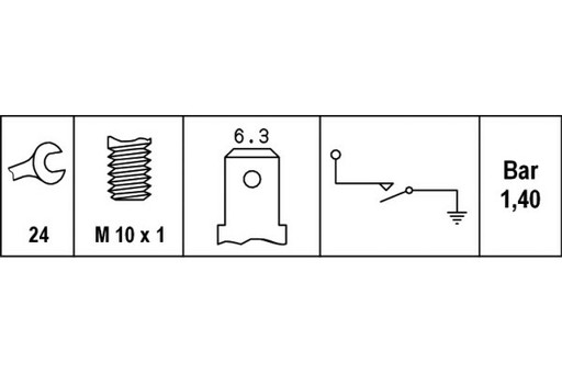 Датчик тиску масла HELLA 6ZL003259-471 - 4